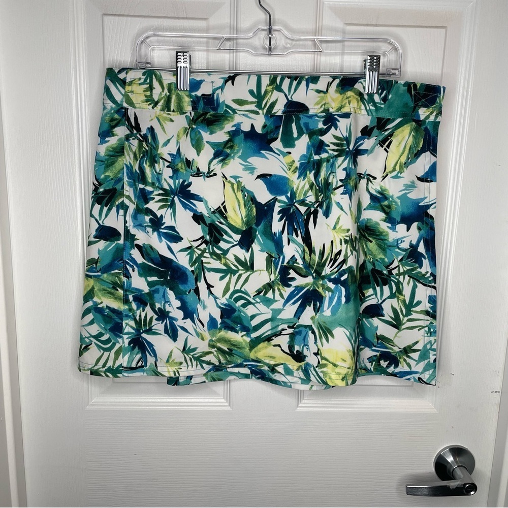 Ripskirt Hawaii Floral Botanical Mini Wrap Skirt Vacation Resortwear Tropical L